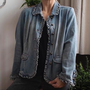 Distressed Blue Jean Jacket